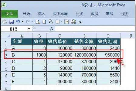 A公司新报表