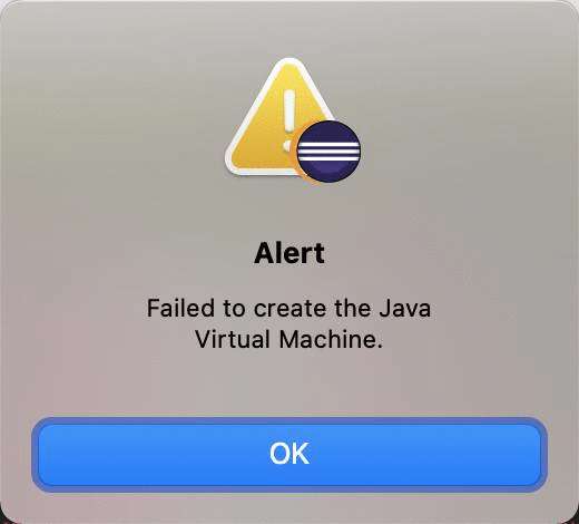 Mac OS 升级到11.2.2 Eclipse打不开了，报错Failed to create the Java Virtual Machine