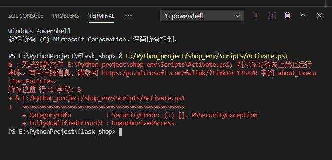 VSCode 切换 Python 虚拟环境时遇到脚本执行权限问题