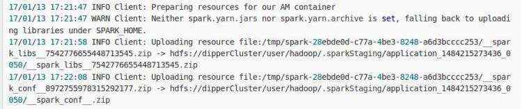 archive_spark  与   Hadoop   融合后     Neither spark.yarn.jars nor spark.yarn.archive is set